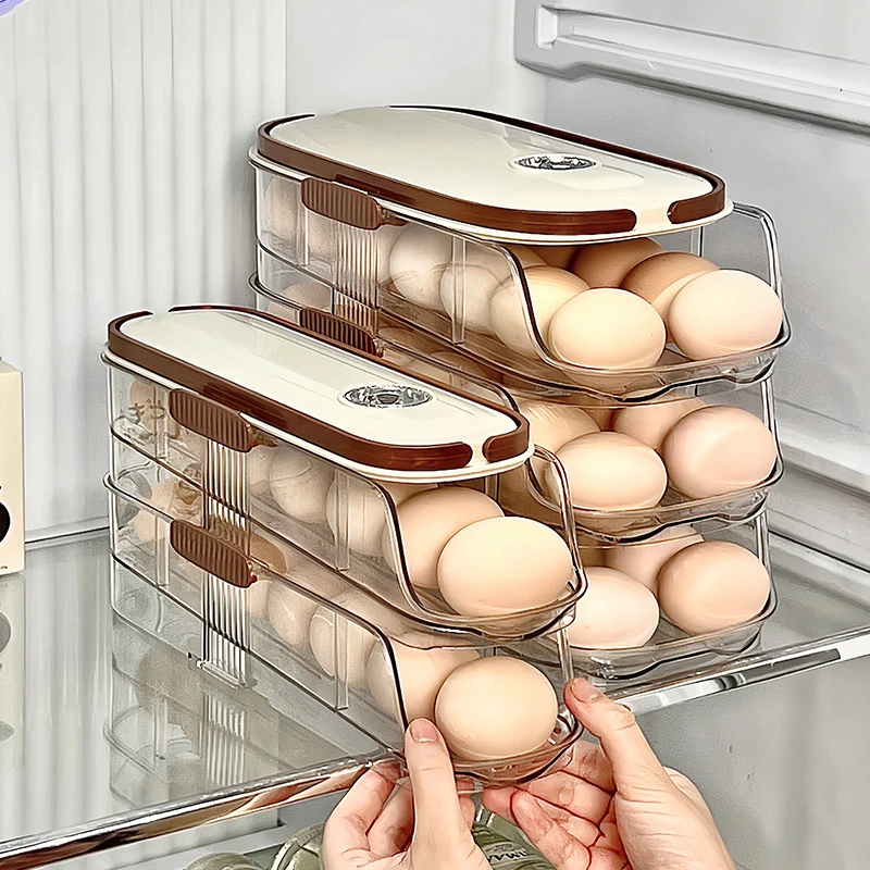 1pc Kitchen Egg Storage Box Refrigerator Fresh Plastic Carton Automatic Egg Roller Organizer Kitchen Countertop Egg Shelf 1pc Kitchen Egg Storage Box Refrigerator Fresh Plastic Carton Automatic Egg Roller Organizer Kitchen Countertop Egg Shelf