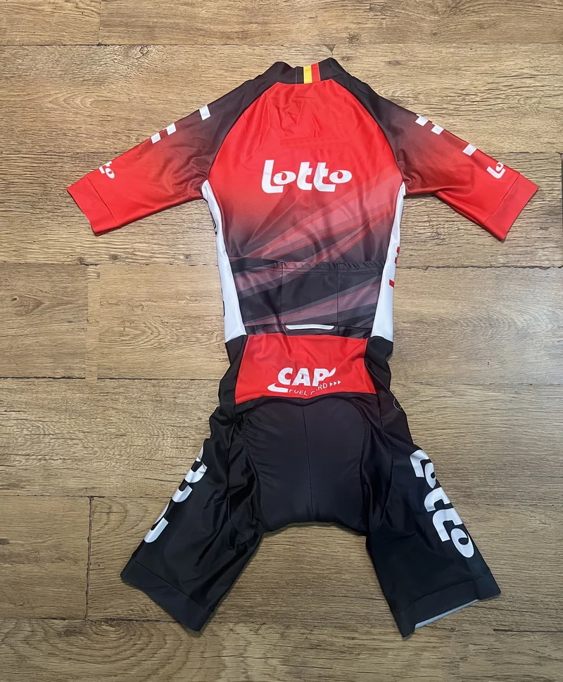 LASER CUT Skinsuit LOTTO TEAM Bodysuit SHORT Cycling Jersey Bike Bicycle Clothing Maillot Ropa Ciclismo