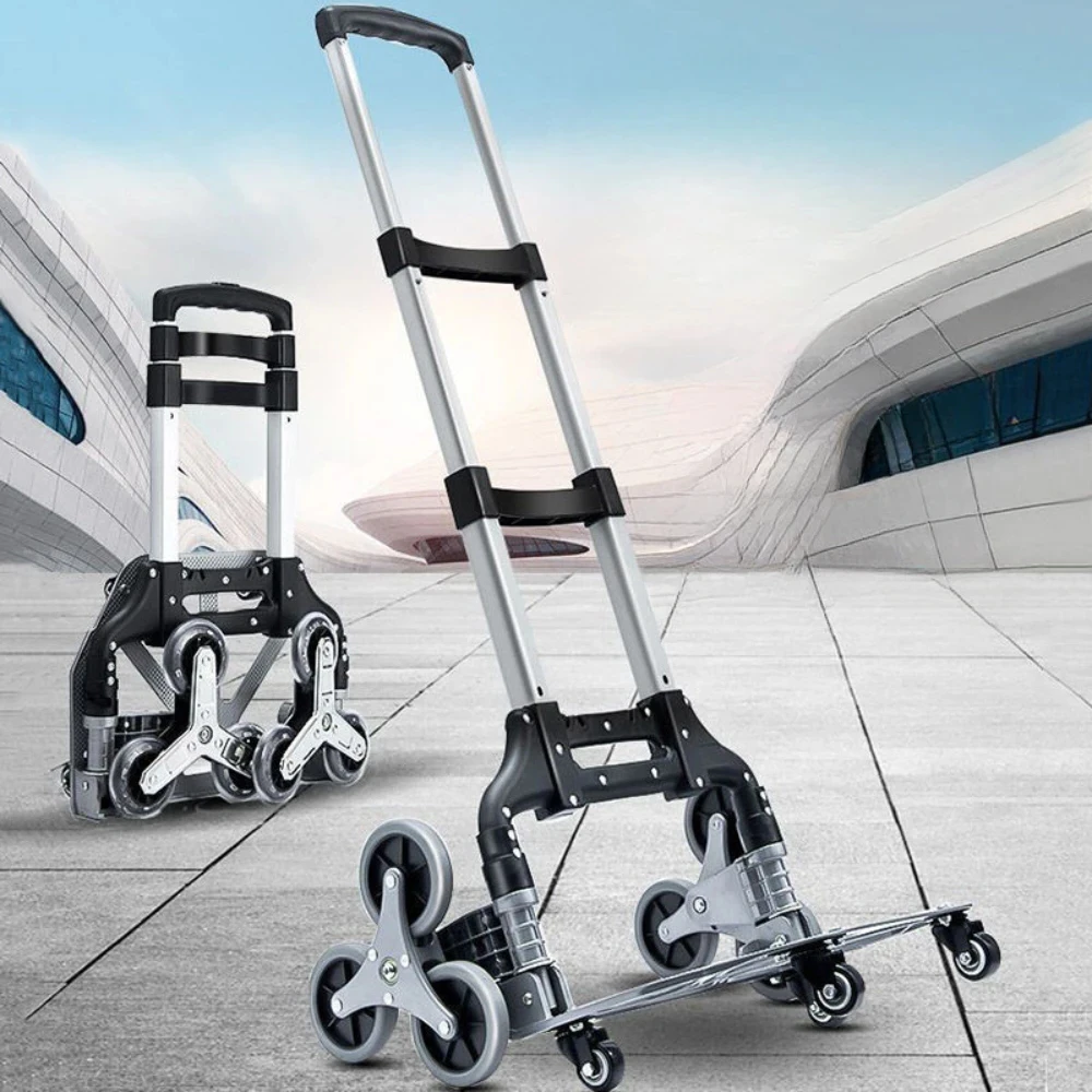 Stair Climbing Trolley All Terrain Pushcart Portable Aluminum Alloy Folding Shopping Trolley folding shopping cart