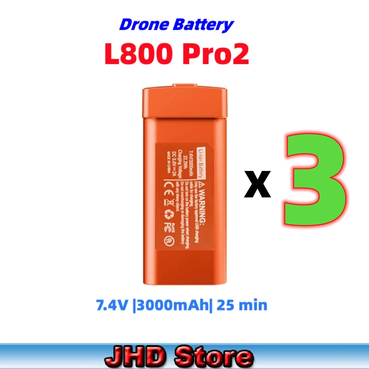 Replacement Lithium Battery JHD LYZRC For L800 Pro2 3000mAh 25 Min Fly Time