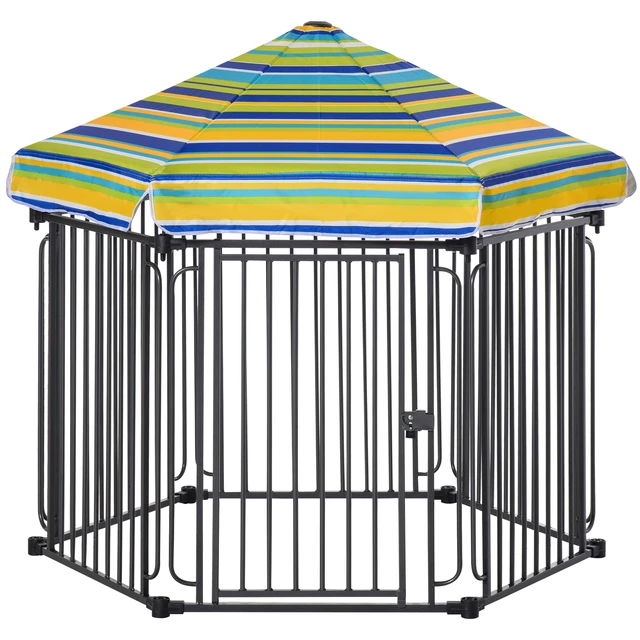 PawHut® Parque Mascotas 8 Vallas 80x60cm Jaula Valla Corral Con