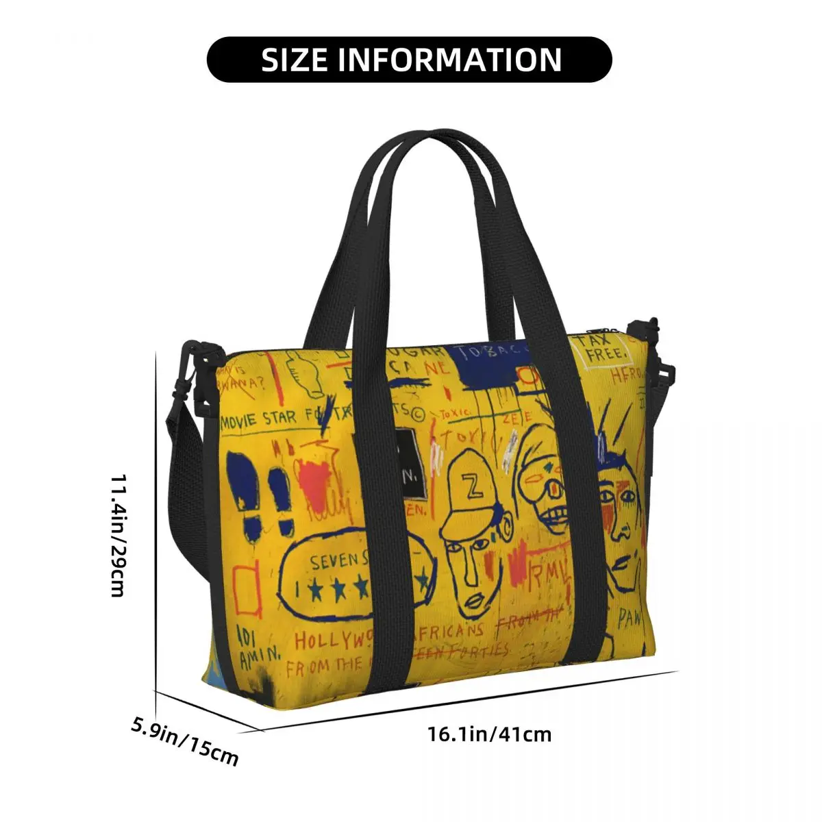 Hollywoods Africans Groceries Tote Shopping Bag Women Big Capacity Jean Michel Basquiats Beach Gym Travel Bags