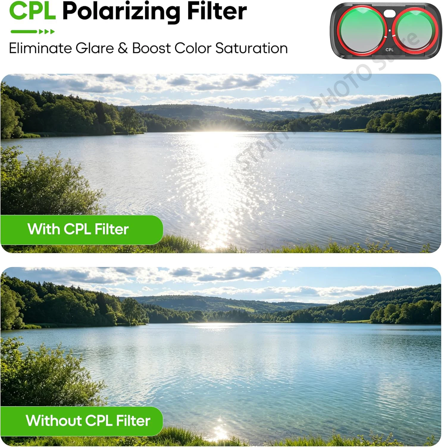 인스타360 루나 울트라 UV CPL VND (ND2-32) 블랙 미스트 필터, 내추럴 나이트 마그네틱 퀵스왑 필터용 CPL ND 렌즈 필터 키트