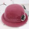 Women Winter Hat Elegant Windproof Flower Embellished Basin Hat Ultra-Thick Keep Warm Autumn Winter Imitation Fur Hat Basin Caps 1
