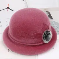 Women Winter Hat Elegant Windproof Flower Embellished Basin Hat Ultra-Thick Keep Warm Autumn Winter Imitation Fur Hat Basin Caps 1