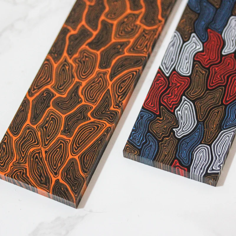 G10 Knife Handle Materials Blanks Damascus Pattern Scales for Making 130mm Length 1 Pcs knife handle spacer material,wood hand grip material