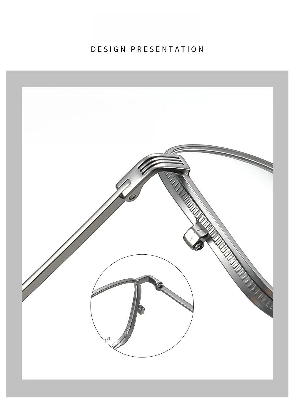 FIRADA Modische Bequeme Brillen Retro Reinem Titan Quadratische Gläser Rezept Brillen Rahmen Männer Frauen BMDTX125-C – Detail 6