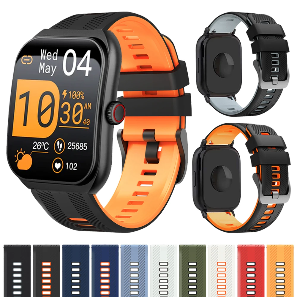 22mm Silicone Smartwatch Sport Bracelet - Soft Strap & Band Accessory