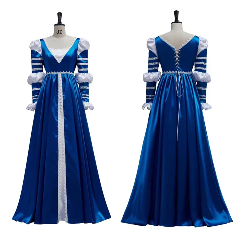 

Lucrezia Borgia Blue Dress Cosplay Costume Robe Medieval Dress Vintage Renaissance Ball Gown Historical Outfits