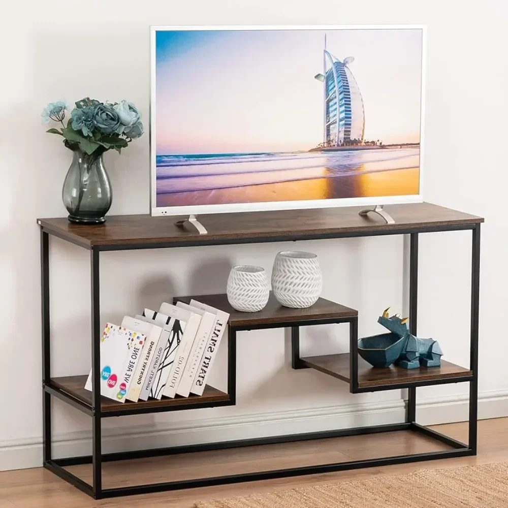 

Large Media Stand for 55 Inch TV Stand Ps5 Modern 3-Tier Entertainment Center With Shelves Media Console Table for Living Room
