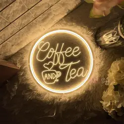 Coffee Or Tea Neon Led Sign Lights Restaurant Cafe Neon Sign Coffee Shop Tea Room Decor Wall Neon Light Sign For Pantry Bar