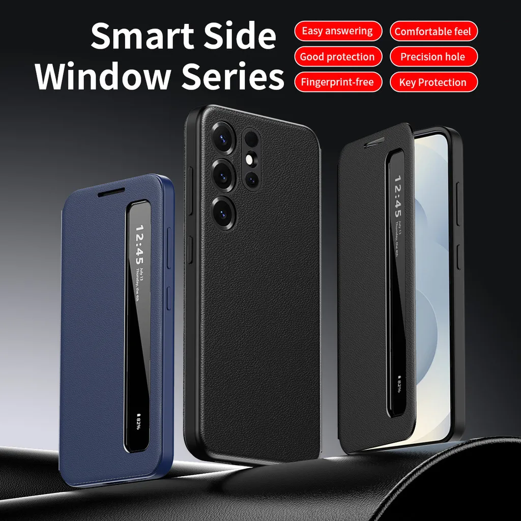 Premium All-Inclusive Flip Leather Phone Cover with Smart Slide Window