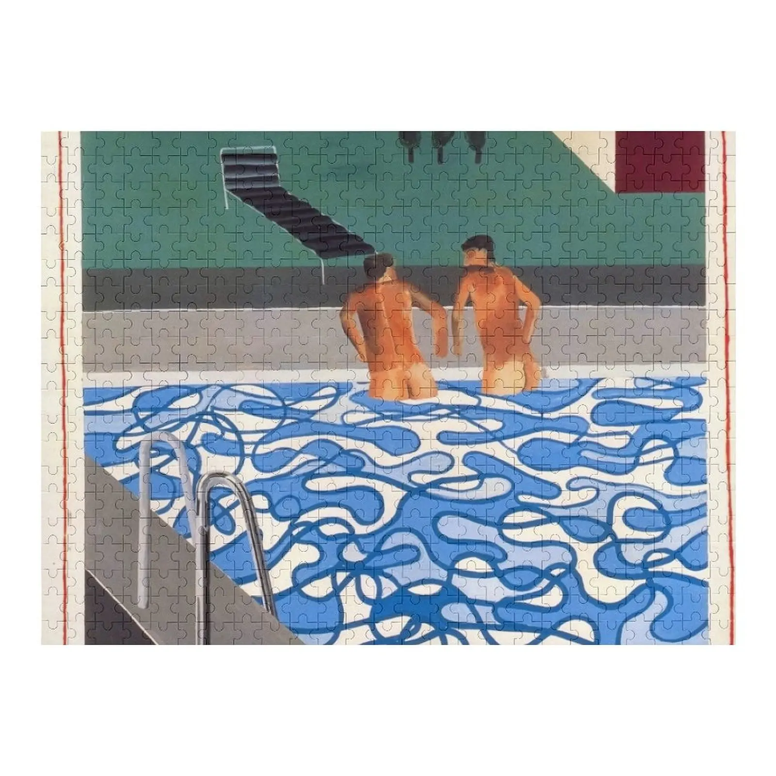

david hockney two boys in a pool Jigsaw Puzzle Photo Personalized Gifts Wooden Jigsaws For Adults Custom Name Wood Puzzle