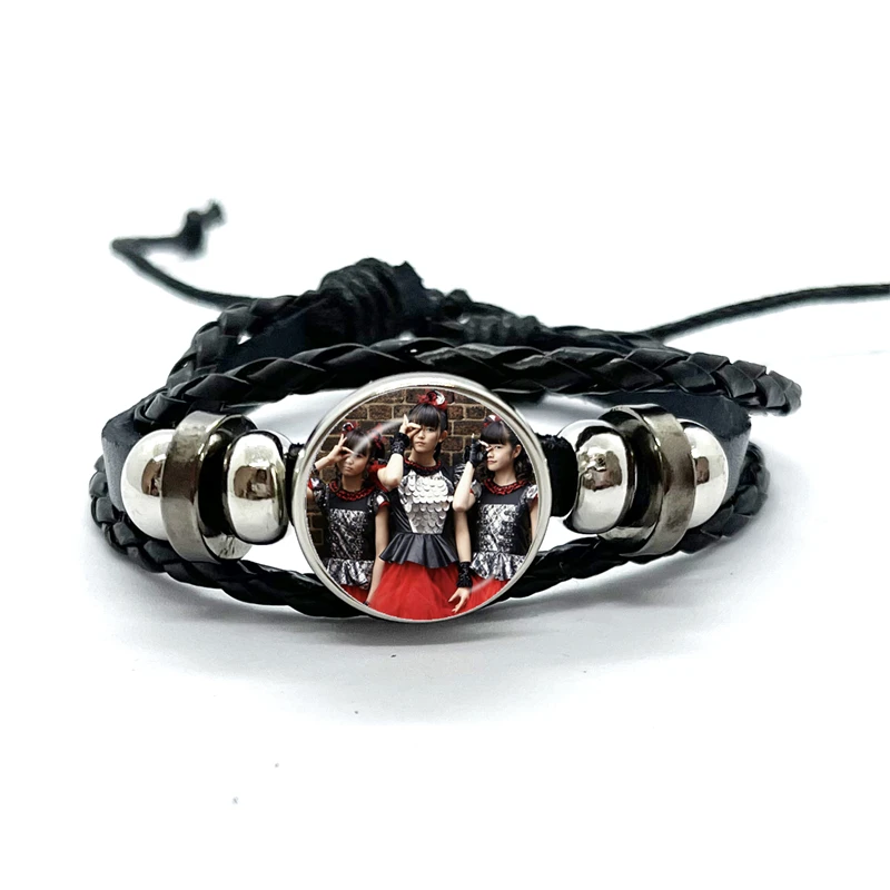 Babymetal Japanese Girl Leather Bracelets Glass Dome Multilayer Braided Bracelets Bangles Handmade Jewelry Gifts 6