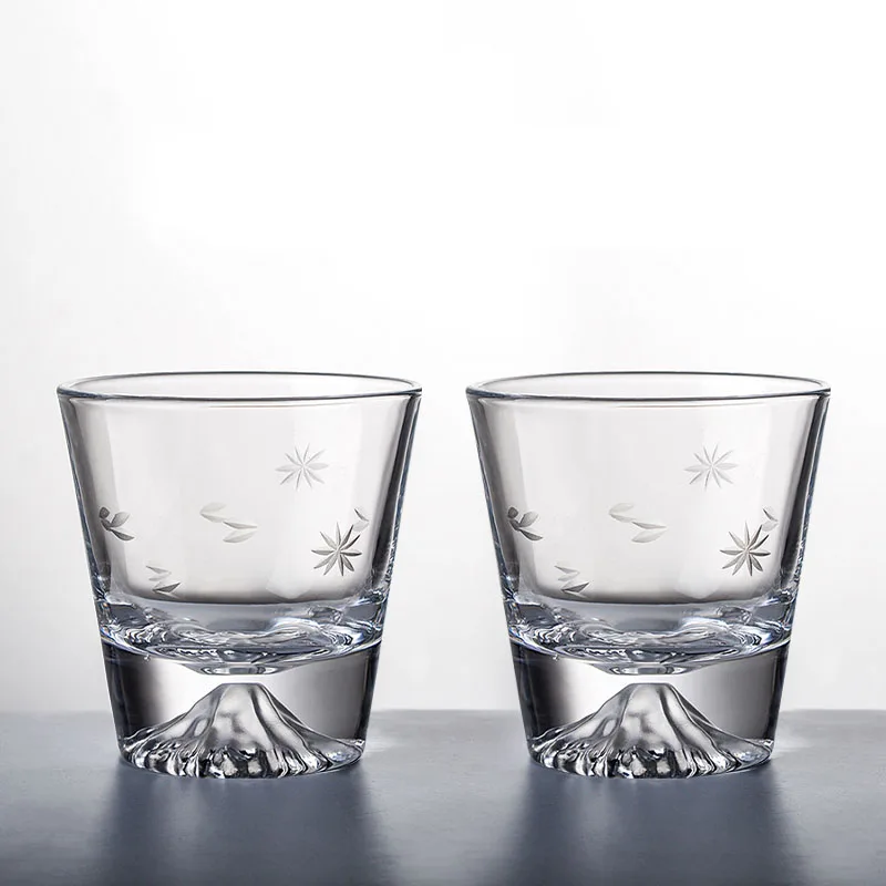 Glass Cup Beer Glass Snowflake Mountain Viewing Cup Household High Beauty Wine Glasses Glassware for Cocktail Scotch Mug