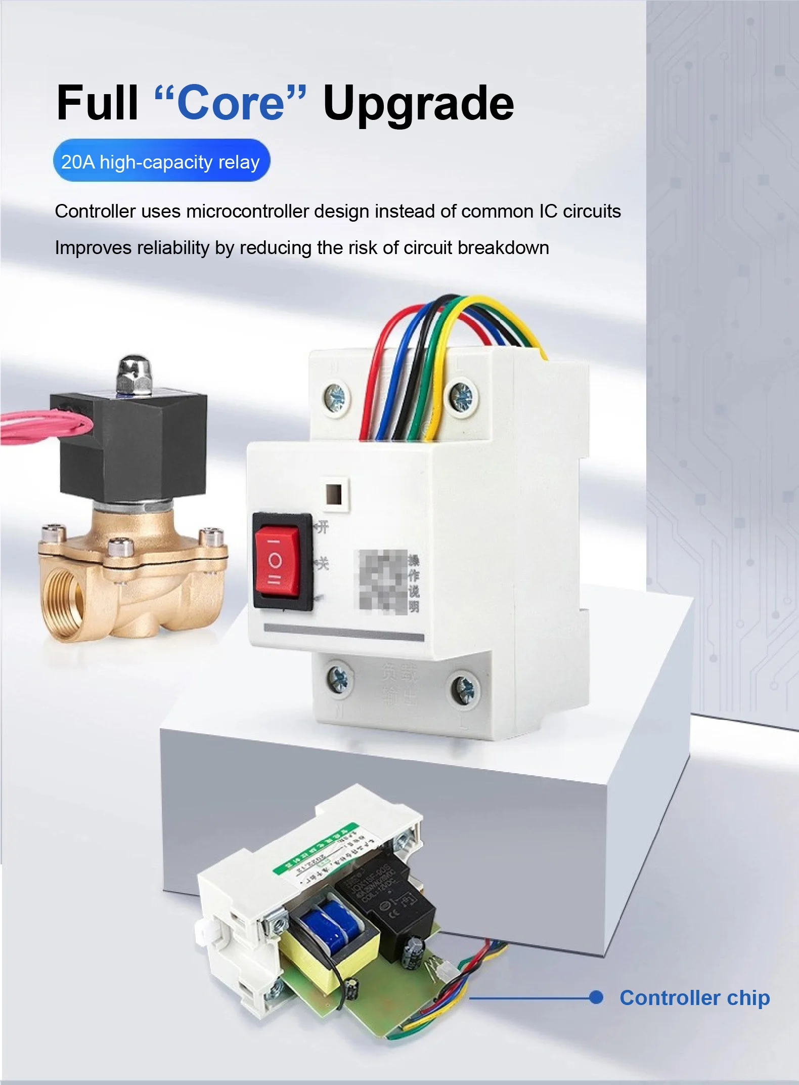 AC220V/DC24V Automatic Water Level Controller with Three‑Wire Probe Float Switch