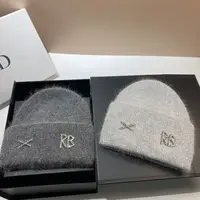 Rabbit Fur Dblen Diamonds Letter Beanies Hats for Women Winter Warm Knitted Hat Famous Brand Lady Casual Bonnet Skiing Cap