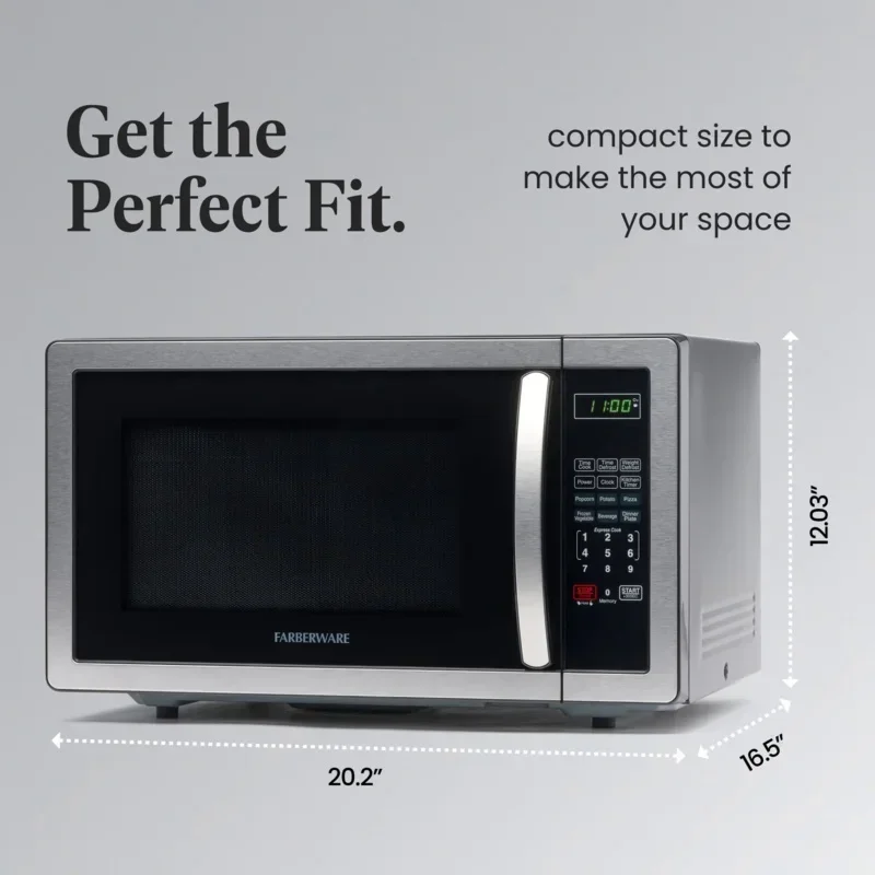 QWQJQWFarberware Countertop Microwave 1000 Watts,1.1cu ft-Microwave Oven With LED Lighting and Child Lock-Perfect for Apartment 6