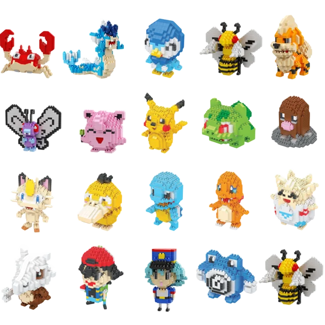 Pokemon 81 Style Pokemon Blocks Building Blocks Kawaii Cartoon Picachu Animal Mini Model Education Game Graphics Pokemon Toys 1