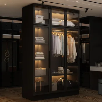LED Glass Door Wardrobe Cabinet 1