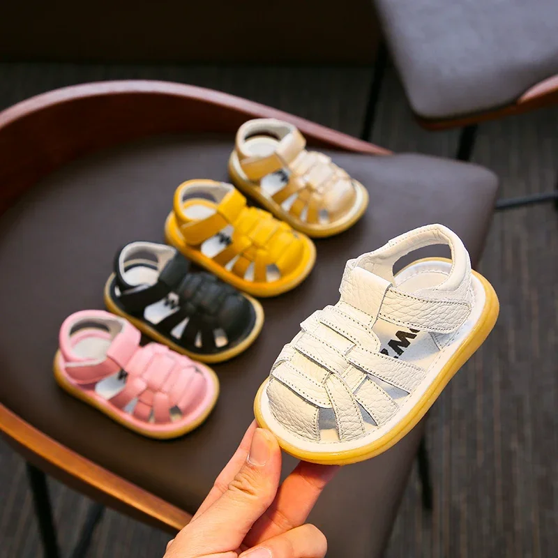 Summer Kids Sandals Soft Bottom Genuine Leather