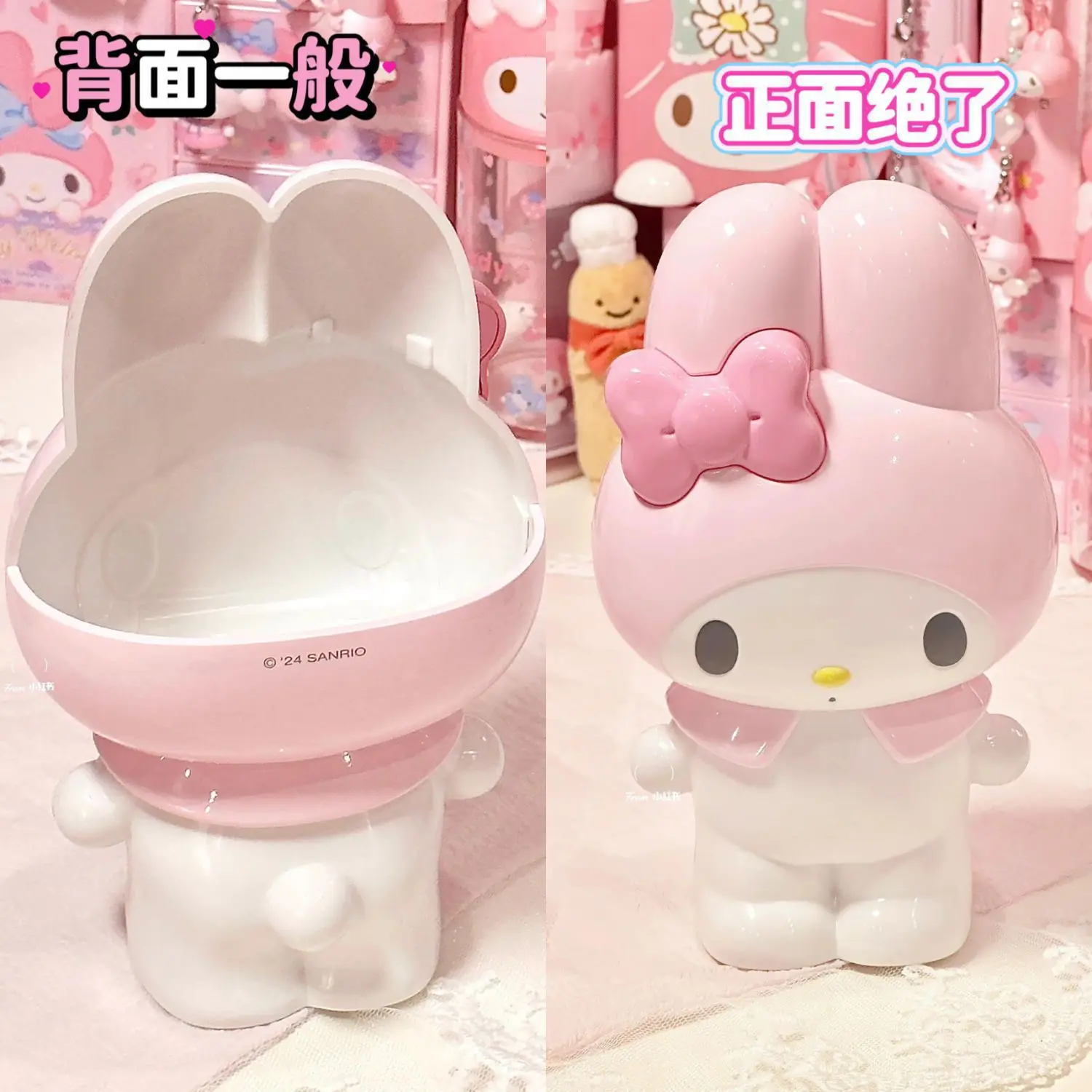 Anime Hello Kitty Pen Holder Melody Makeup Brush Storage KT Cat Holder Desktop Decorative Storage Bucket Birthday Ornament Gifts 5