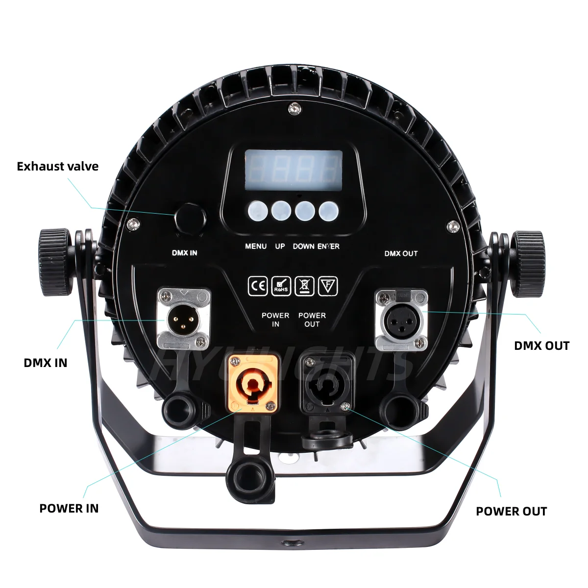 Aluminum IP65 Waterproof 18x18W RGBWAUV LED Par Light - DMX512 Stage DJ Disco Wash Light
