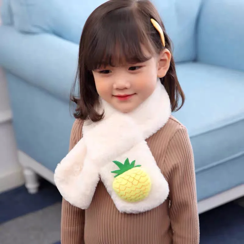 Kids Winter Scarves Faux Fur Collar Thickening Warm Shawls Boys Girls Cute Soft Comfortable Warmer Neckerchief Lovely Scarves