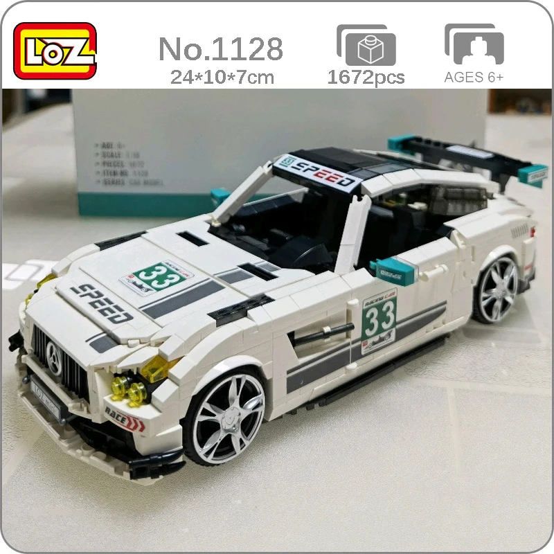

LOZ 1128 Vehicle Model Sports Racing Car City Street Speed Automobile Model Mini Blocks Bricks Building Toy for Children no Box