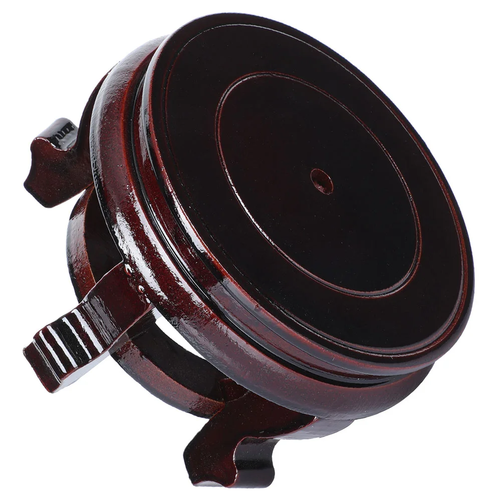

Show Rack Flower Pot Tray Ornament Holder Display Stand Desktop Base Wooden Teapot Round