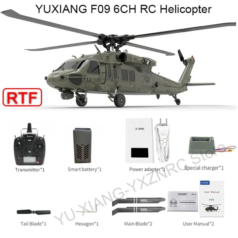 

YuXiang YXZNRC F09 UH60 Black Hawk 2,4G 6CH 3D 6G система двойной бесщеточный мотор прямого привода масштаб 1:47 беспилотный Радиоуправляемый вертолет
