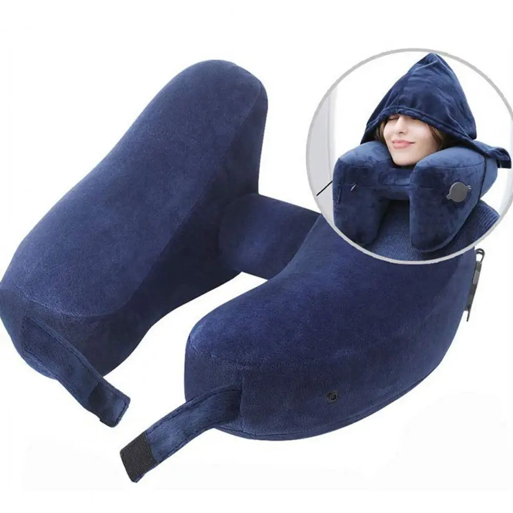 

Solid Color Car Neck Pillow Removable Neck Protection Lightweight Inflatable Travel Pillow Neck Protective Pillow