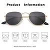 Classic Polarized Hexagon Sunglasses for Women Men Polygon Sunnies Square Metal Frame 3
