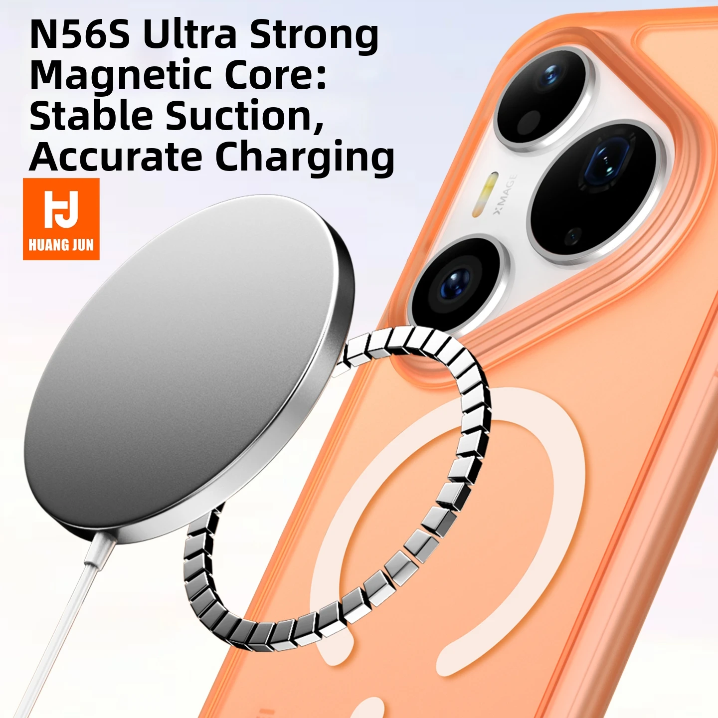 Magnetic Transparent Phone Case with Wireless Charging Support