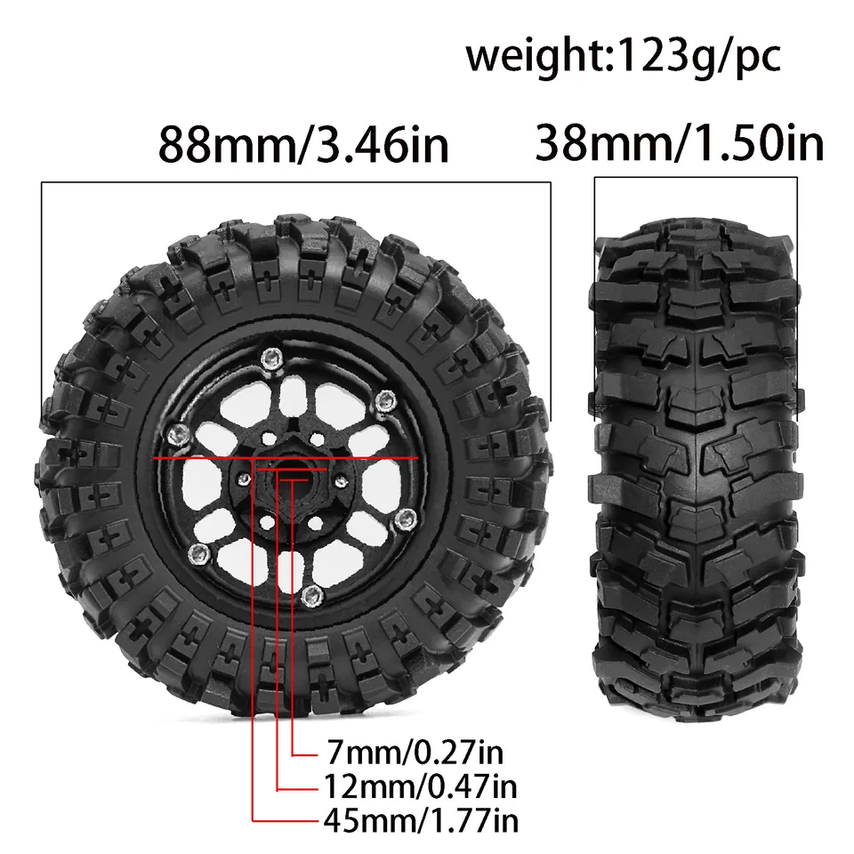 レッドスパイダー 4個入り 87mm 1.9インチ ラバー オールテレイン