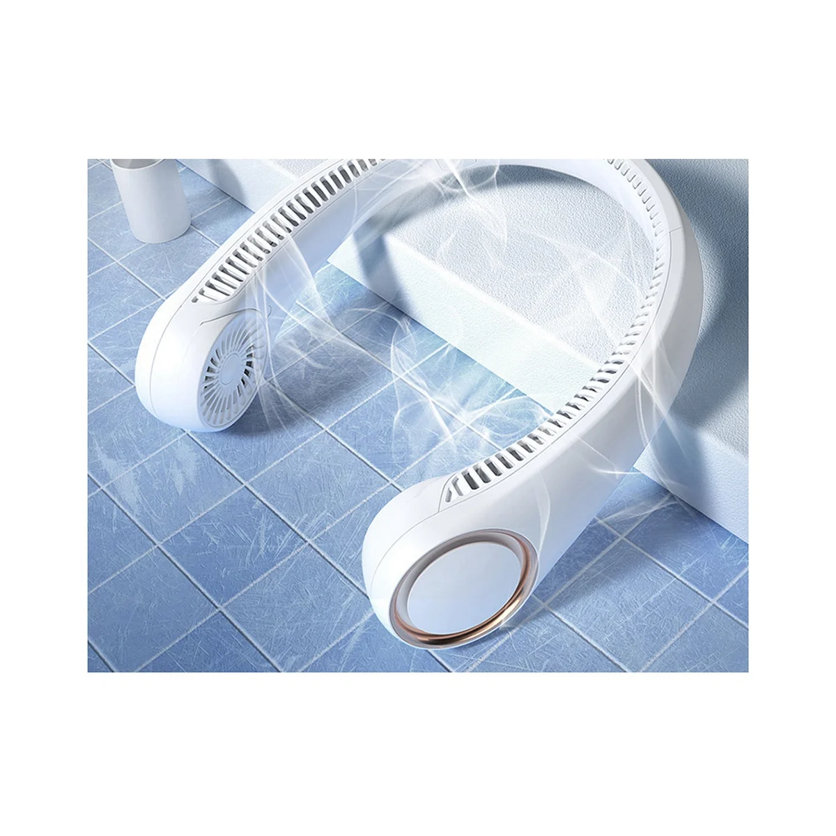 Portable Neck Fan, Rechargeable Hands Free Bladeless Portable Mini Fans, 3 Speeds , Free Adjustment Personal Cooling Fan