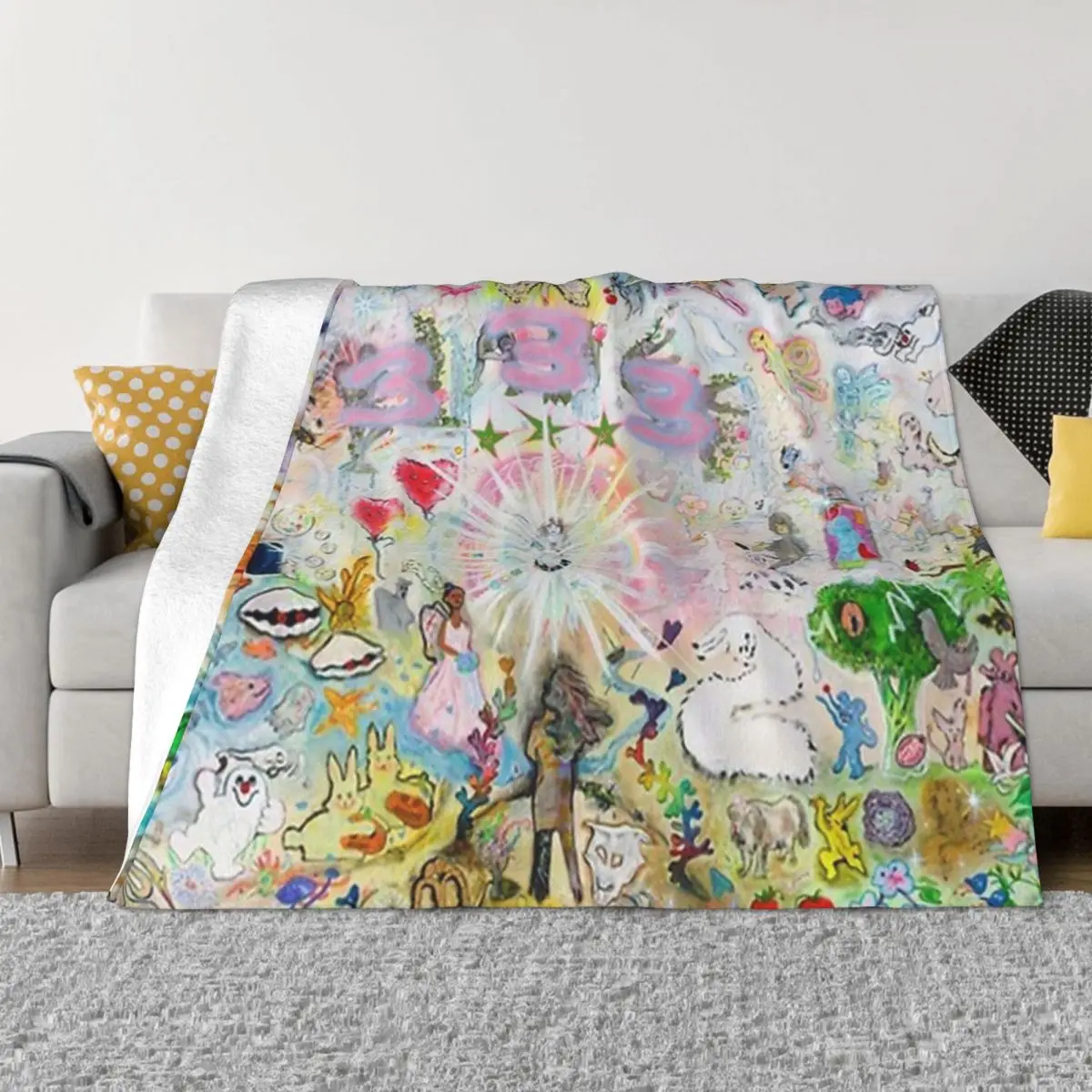 

333 bladee album cover Throw Blanket Travel Decorative Sofa Blankets