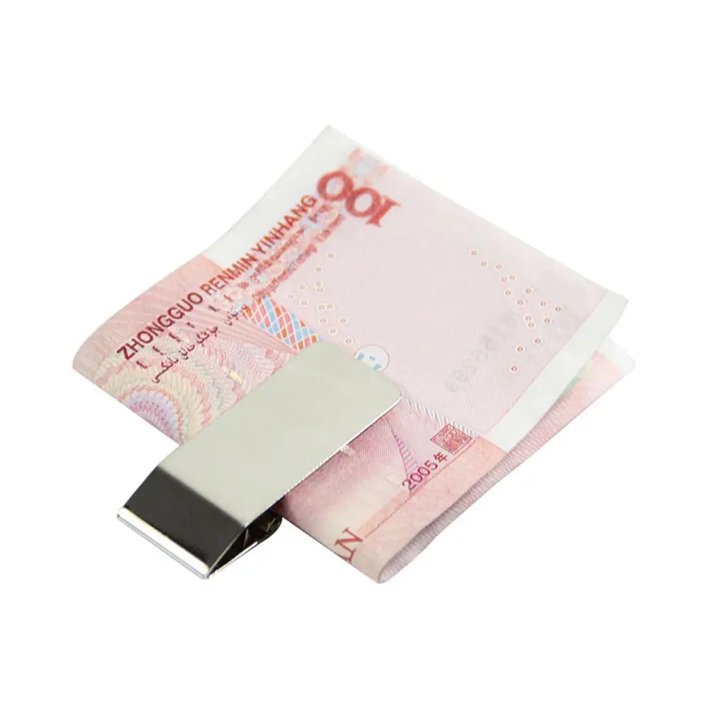 Unisex Men Stainless Steel Cash Bills Slim Pocket Money Clip Credit ID Card Holder Wallet