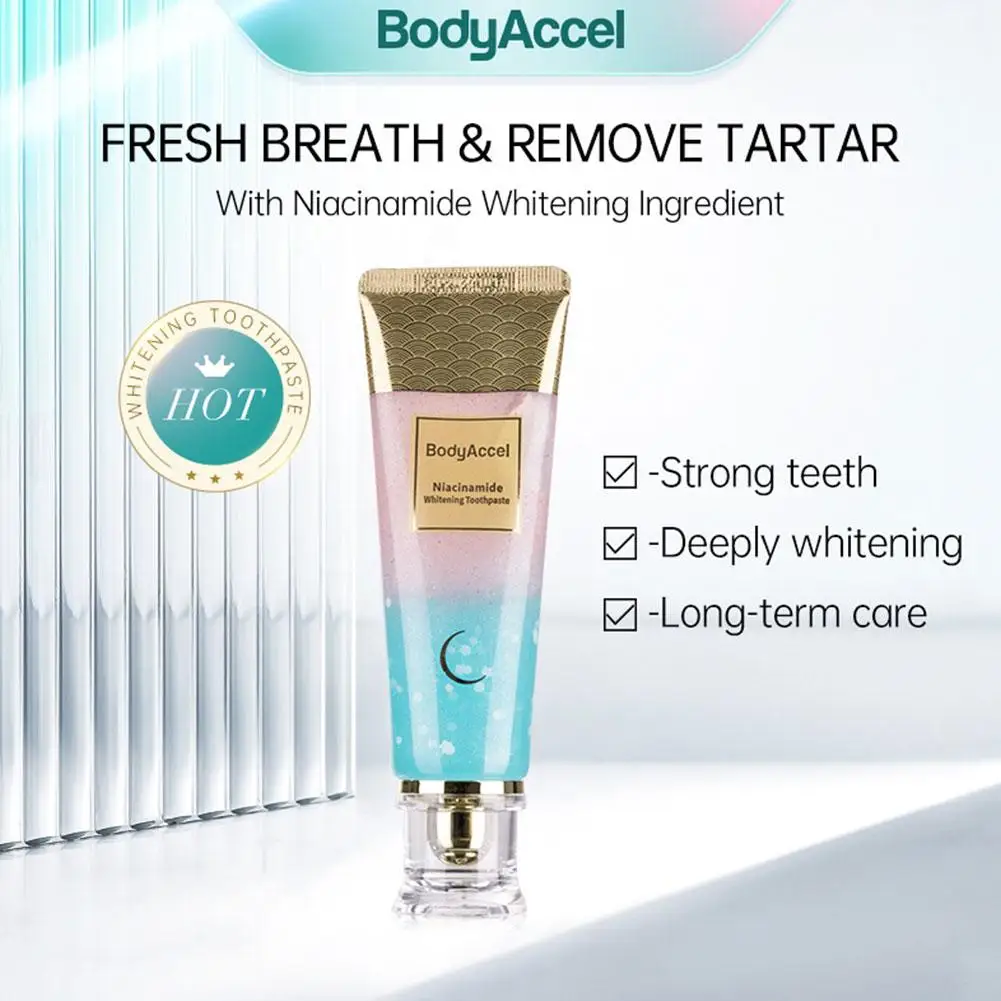 Niacinamide Stain Removal Whitening Toothpaste Fresh Breath for Daily Oral Care Effectively Removes Stains Brightens Teeth teeth whitening product teeth whitening essence teeth health product