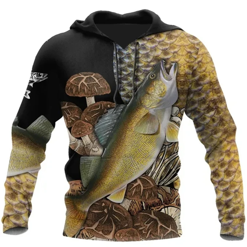 

New Spring And Autumn 3D Mushroom Pattern Camouflage Hoodie Fun Men's And Women's Essential Sweatshirt Harajuku Men's Sweater