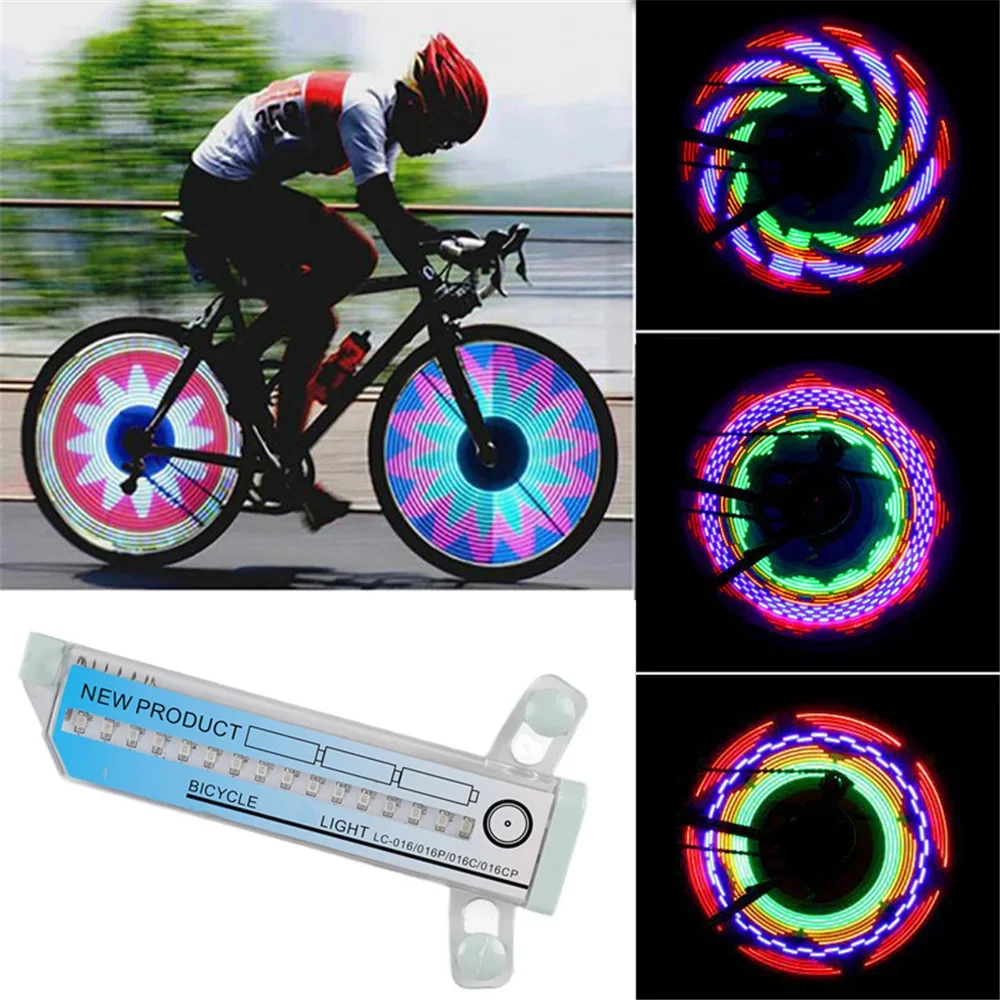 Bike Wheel Light Waterproof Bicycle Spoke Light Safety Tire Lights 32 Different Patterns Change Without Battery Bike Accessories