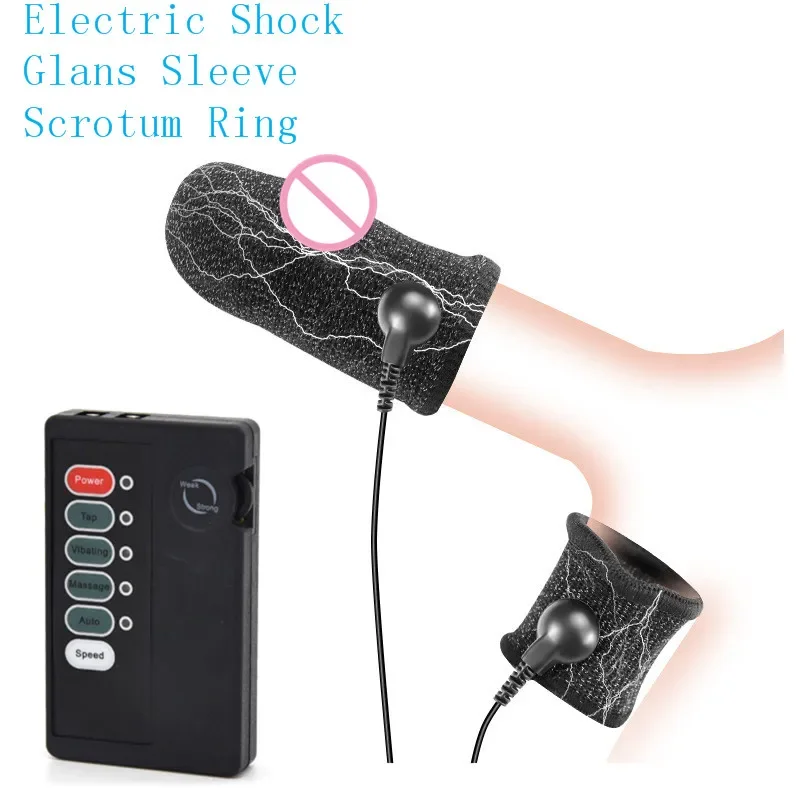 Scrotal Ring Time Delay Cock Rings Pulse Massage Sex Toys For Men Masturbator Medical Themed Toys Electric Shock Glans Sleeve