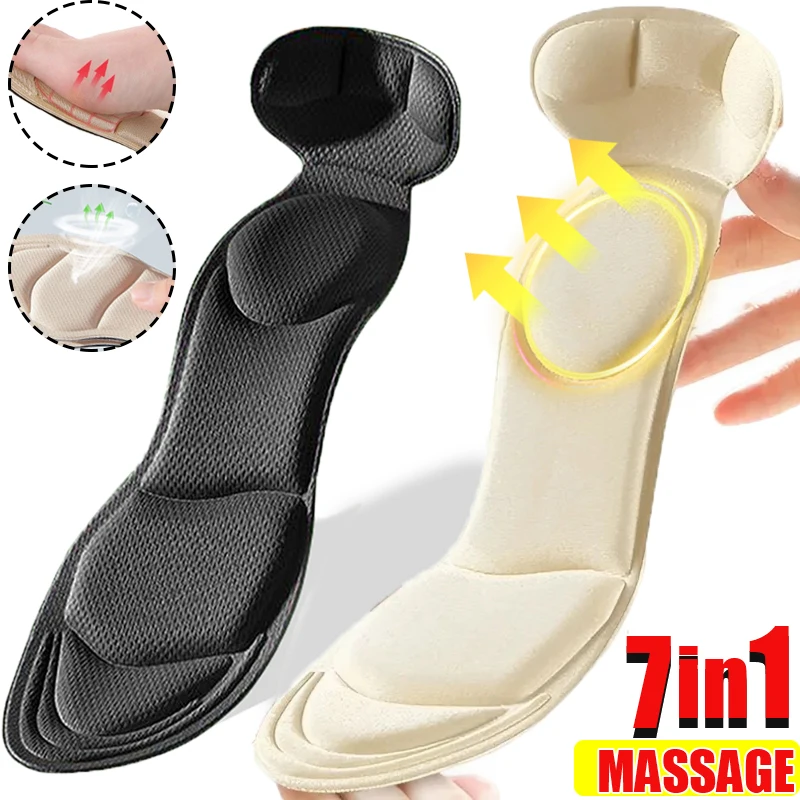 4D Latex Sports Shoes Insoles Super Soft High Elasticity Shoe Pads  Anti-pain Deodorant Cushion Arch Support Foot Insole 1 Pair