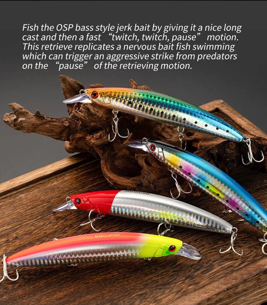Weitwurf schwimmender Jerkbait 130 mm 23 g Angelköder mit hochwertigen Haken Wobbler Minnow für Seebarsch Barsch Karpfen Hecht – Detail 10