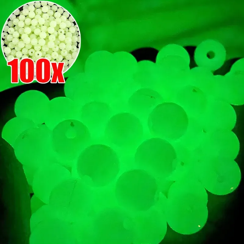 100pcs luminous beads 3mm 4mm 6mm 8mm fishing space beans round float