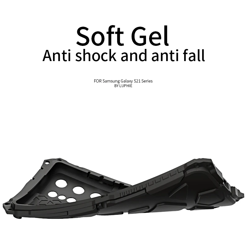 For Samsung S23 Ultra Shell Luphie Rugged Phone Case Armor Galaxy S22 5G Cover Shockproof Metal Fundas Military Bumper Retail