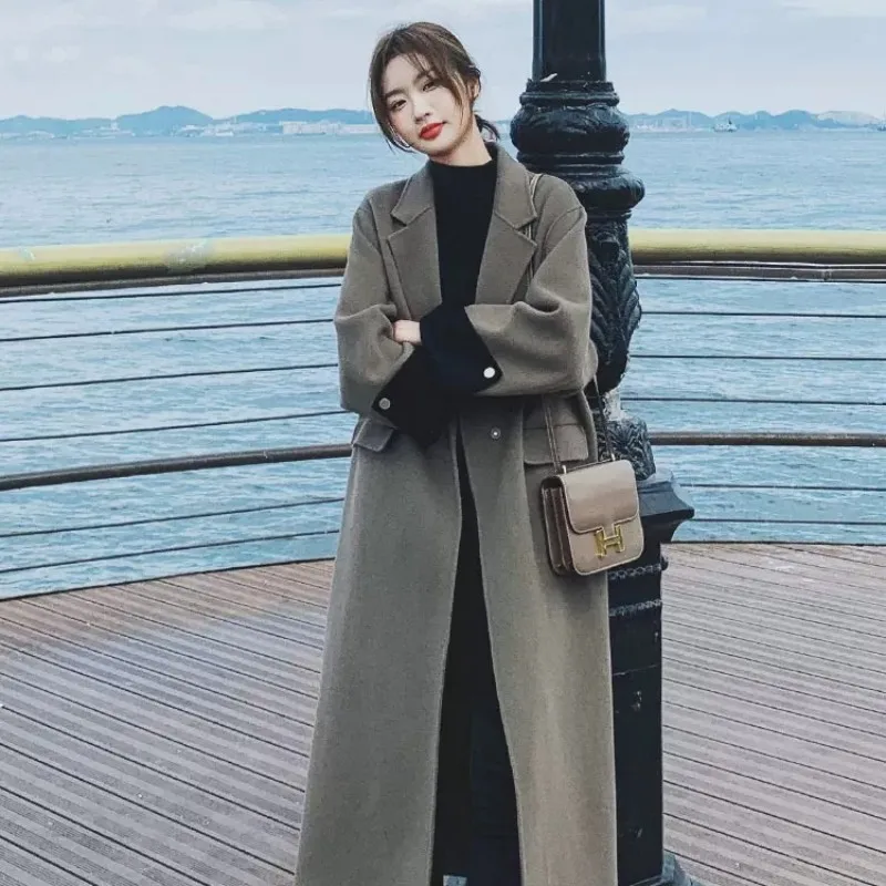 new-x-long-warm-women-woollen-jacket-2022-autumn-winter-solid-covered-button-wide-waisted-cotton-overcoat-female's-clothes-parka