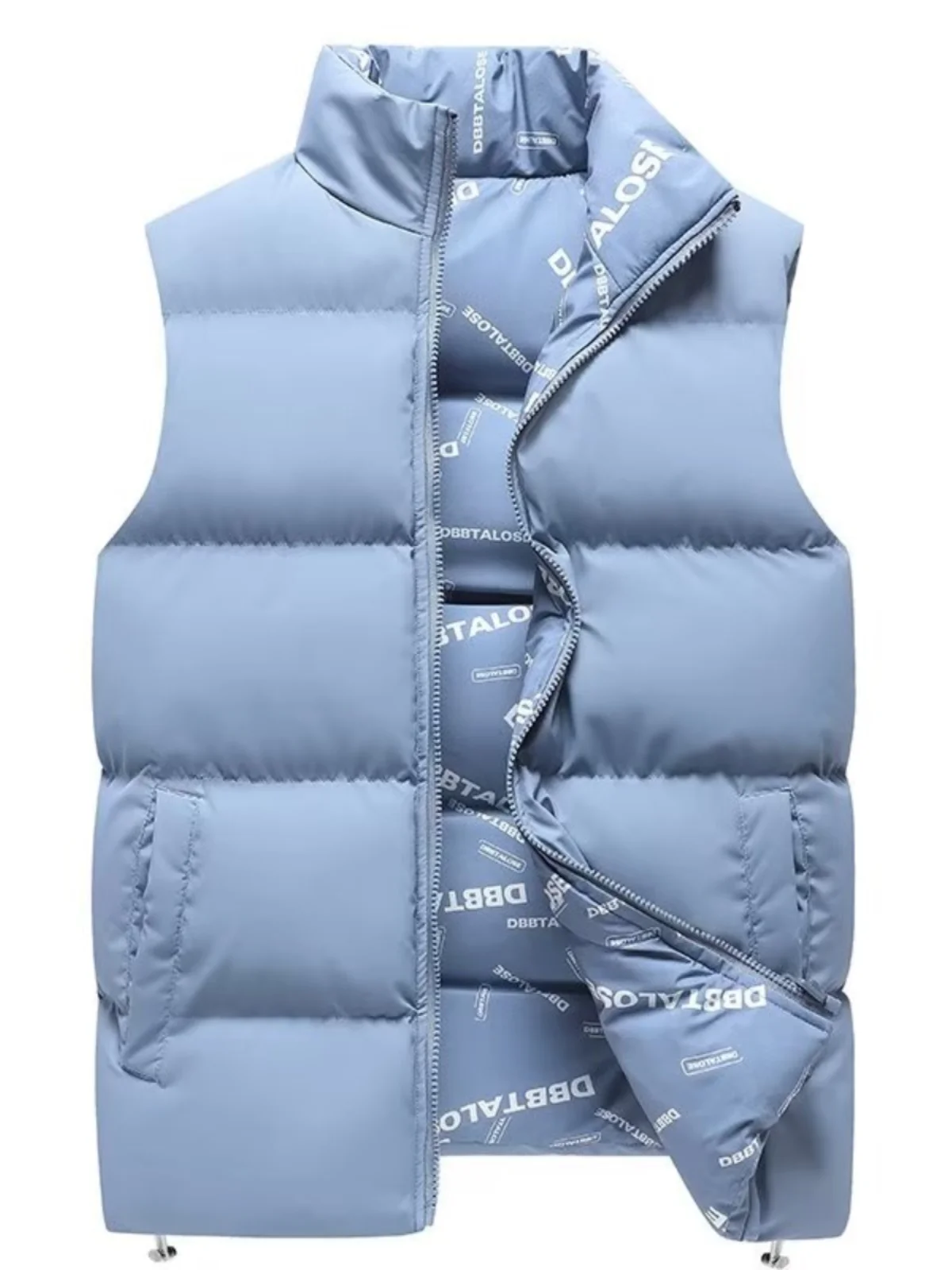 Men's Cotton Vest Loose Fit Svel Stand Collar Warmth Enhancing Workwear Sle Autumn Winter Faion Youth Trend