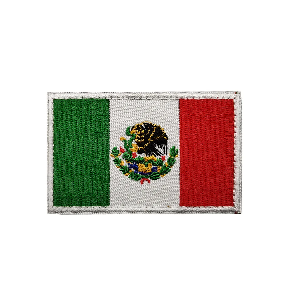 Black Mexican Flag Patch (2-Pack), Iron on Mexican Morale Patch, Mexico Patches for Jackets, Backpacks, & Clothing, New Mexico Patch, Iron On, Sew