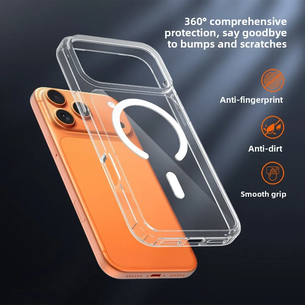 Luxury Shockproof Clear Magnetic Phone Case - Strong Protective Cover
